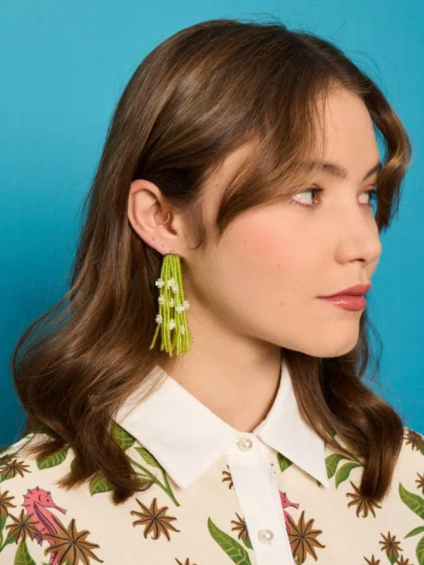 Sister Jane Accessories Womenswear Lagoon Bead Earrings Lime Green