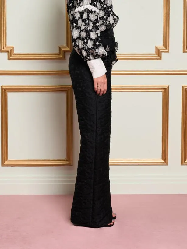 Sister Jane Bottoms Womenswear DREAM Papillon Applique Trousers Ink Black