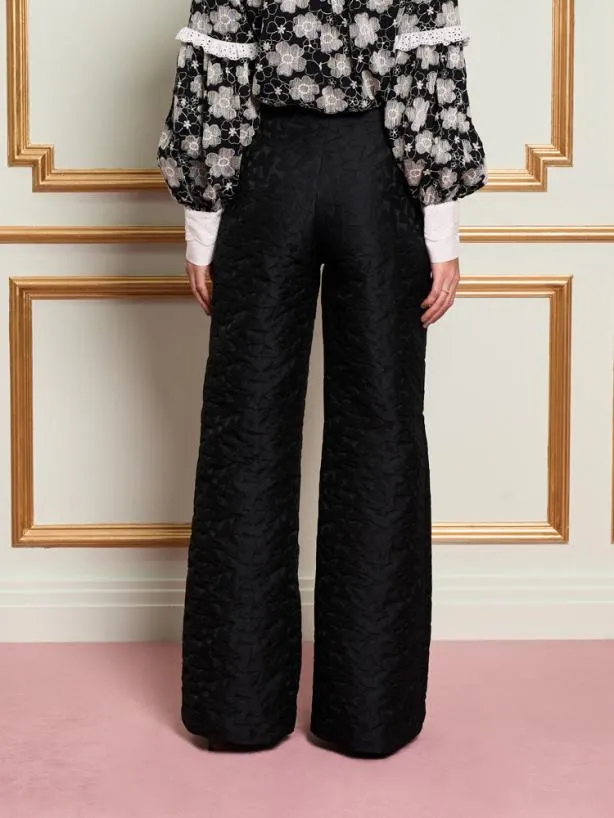Sister Jane Bottoms Womenswear DREAM Papillon Applique Trousers Ink Black