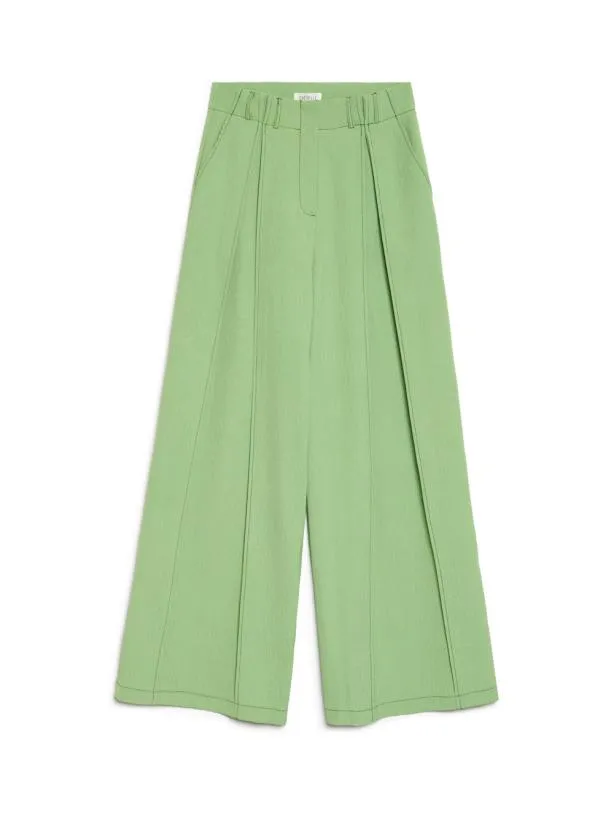 Sister Jane Bottoms Womenswear Ghospell Hollis Wide Leg Trousers Pear Green