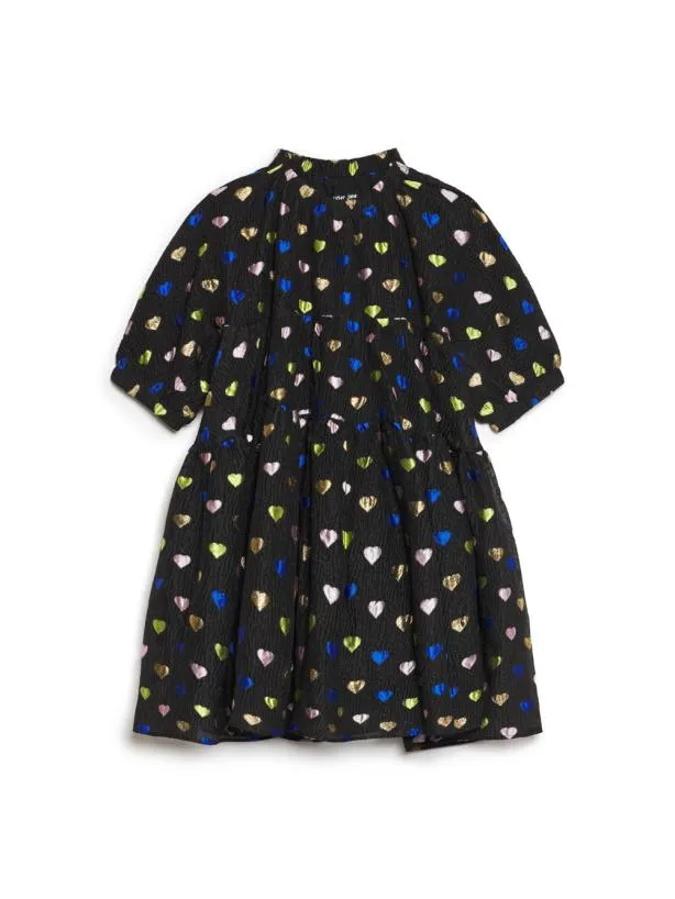 Sister Jane Dresses Womenswear Canvas Heart Mini Dress Black Heart