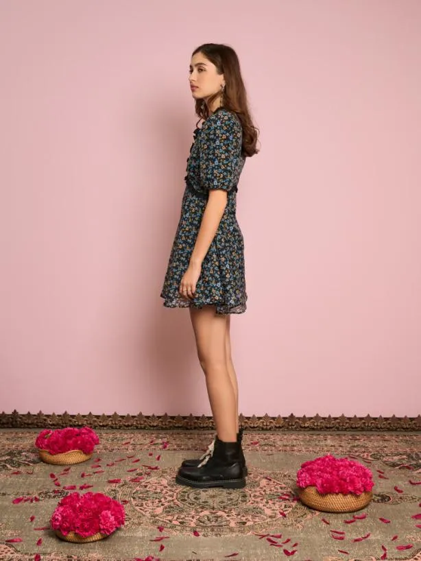 Sister Jane Dresses Womenswear Carnation Organza Mini Dress Coal Black