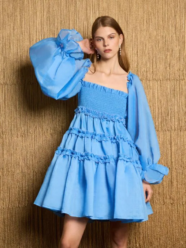 Sister Jane Dresses Womenswear DREAM Ladies Night Mini Dress Cornflower Blue