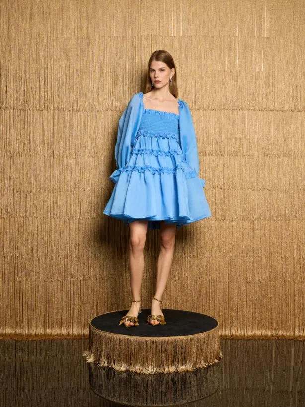 Sister Jane Dresses Womenswear DREAM Ladies Night Mini Dress Cornflower Blue