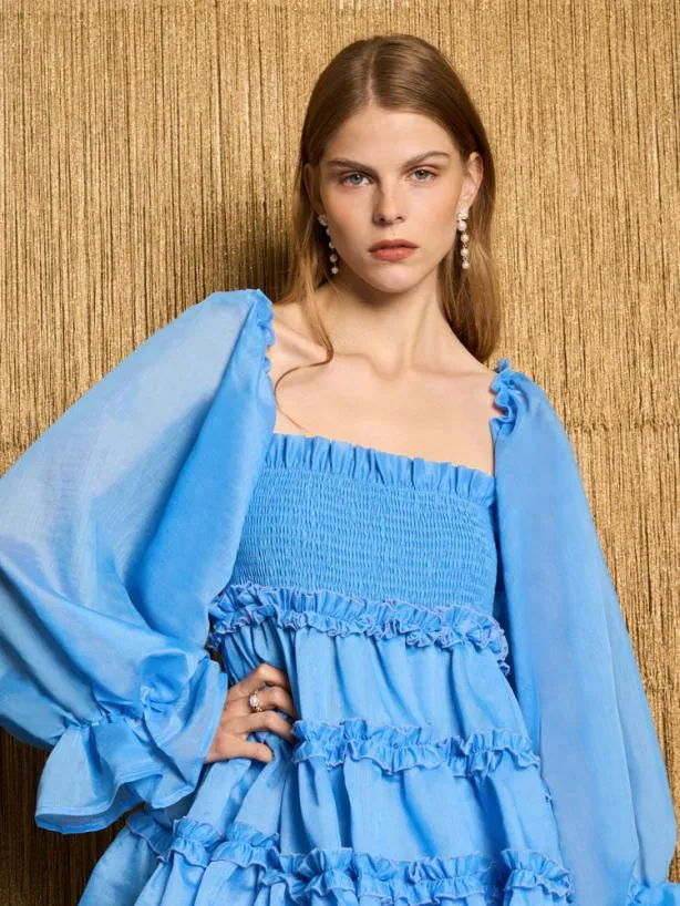 Sister Jane Dresses Womenswear DREAM Ladies Night Mini Dress Cornflower Blue
