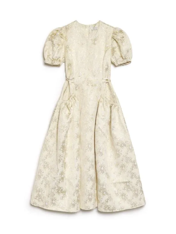 Sister Jane Dresses Womenswear DREAM Ornament Jacquard Midi Dress Pale Gold