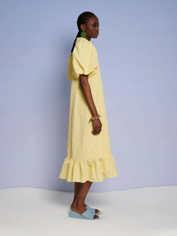 Sister Jane Dresses Womenswear Ghospell Archer Check Midi Dress Cedrat Yellow