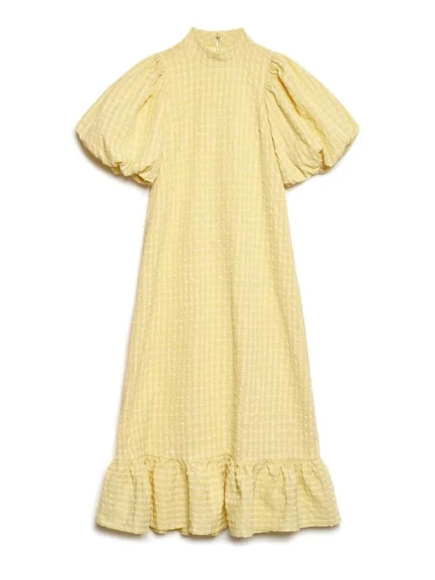 Sister Jane Dresses Womenswear Ghospell Archer Check Midi Dress Cedrat Yellow