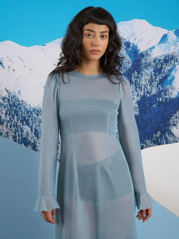 Sister Jane Dresses Womenswear Ghospell Liv Ruffle Midi Dress Baby Blue