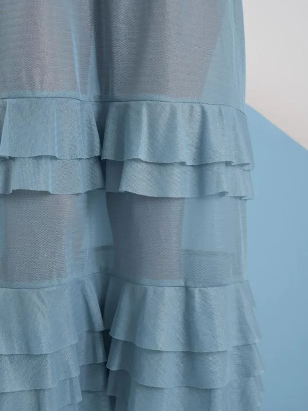 Sister Jane Dresses Womenswear Ghospell Liv Ruffle Midi Dress Baby Blue