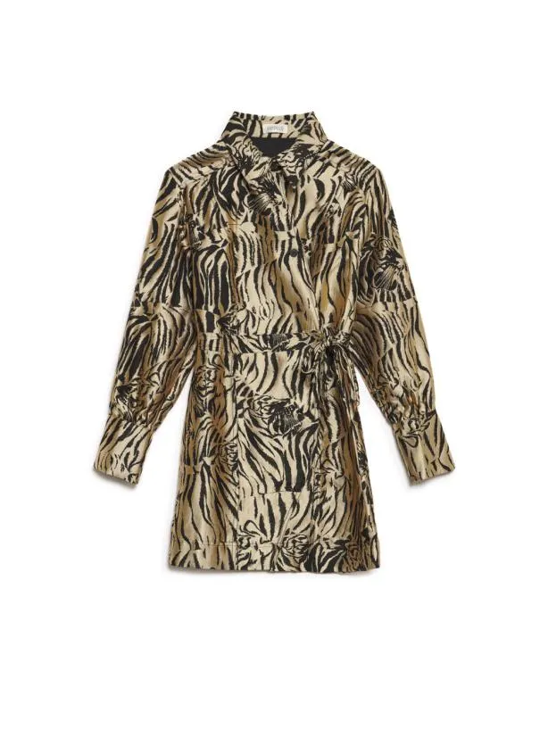 Sister Jane Dresses Womenswear Ghospell Maxine Animal Wrap Dress Tan Black