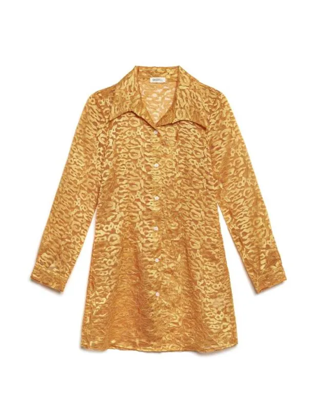 Sister Jane Dresses Womenswear Ghospell Oakley Shirt Dress Fire Orange