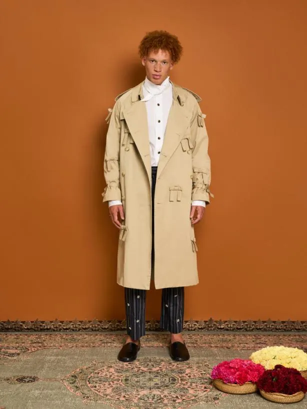Sister Jane Jackets Womenswear Bruno Bow Trench Coat Buttercream Beige