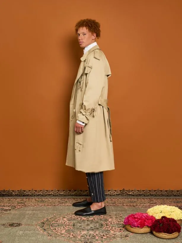 Sister Jane Jackets Womenswear Bruno Bow Trench Coat Buttercream Beige