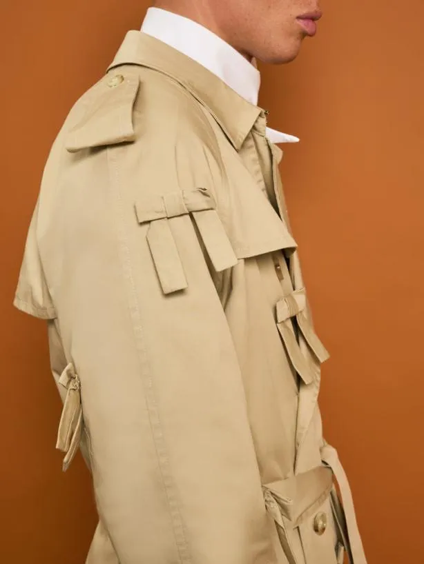 Sister Jane Jackets Womenswear Bruno Bow Trench Coat Buttercream Beige