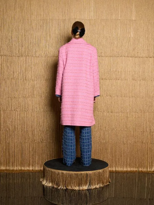 Sister Jane Jackets Womenswear DREAM Joni Tweed Bow Coat Bubblegum Pink
