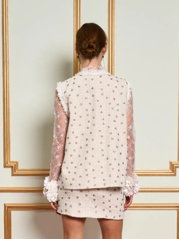 Sister Jane Jackets Womenswear DREAM Reine Jewel Tweed Jacket Pearled Ivory