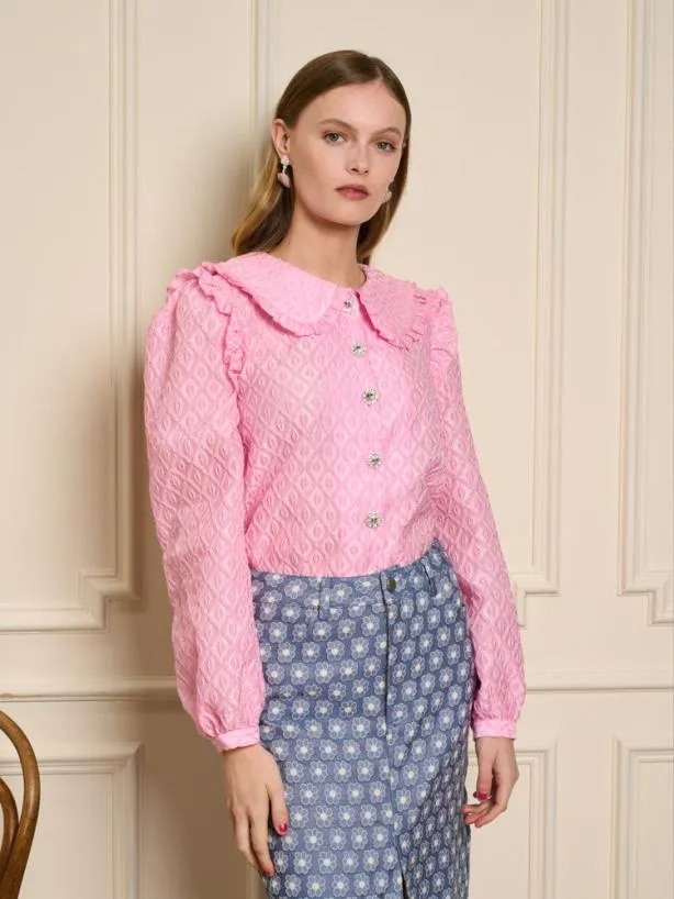 Sister Jane Tops Womenswear Bonbons Organza Blouse Peony Pink