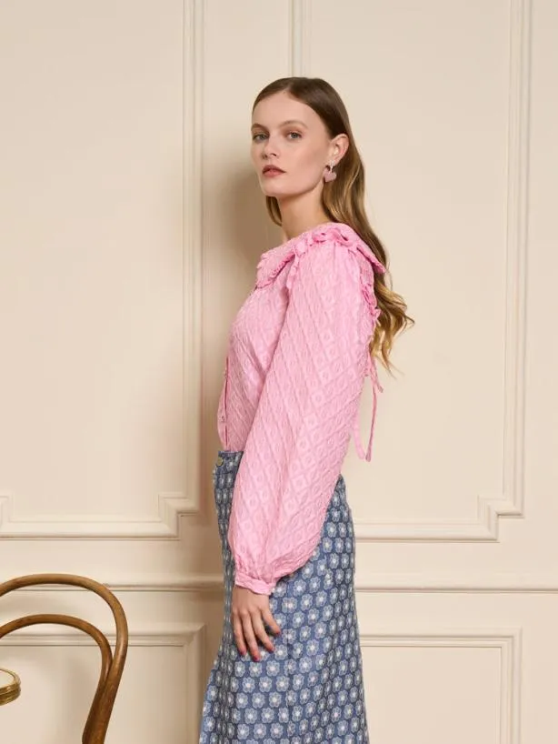 Sister Jane Tops Womenswear Bonbons Organza Blouse Peony Pink