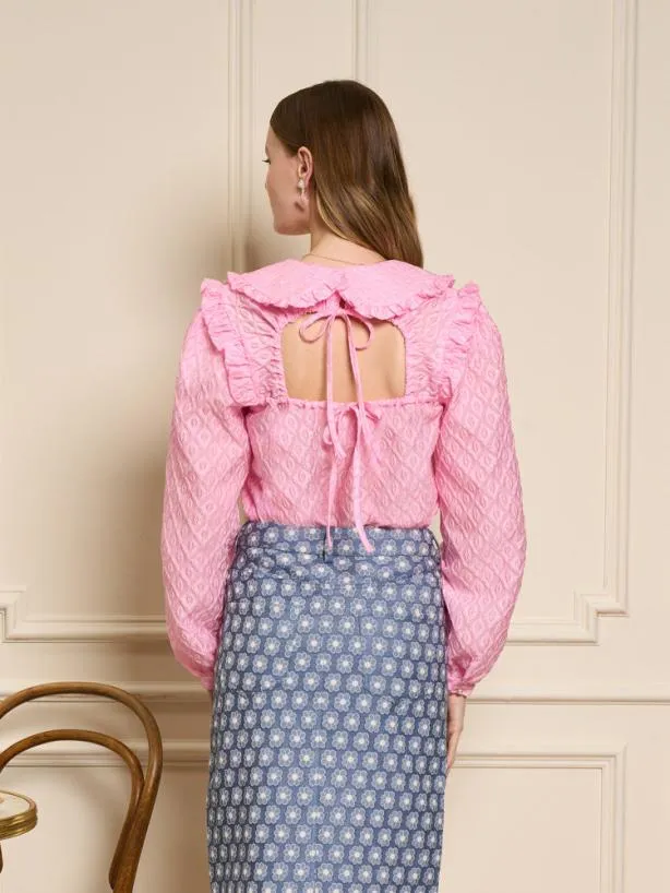 Sister Jane Tops Womenswear Bonbons Organza Blouse Peony Pink