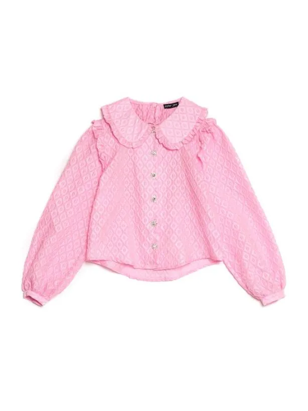 Sister Jane Tops Womenswear Bonbons Organza Blouse Peony Pink