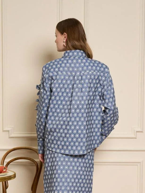 Sister Jane Tops Womenswear Daisy Denim Pearl Shirt Captain Blue