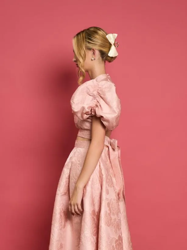 Sister Jane Tops Womenswear DREAM Amber Jacquard Tie Top Rose Quartz
