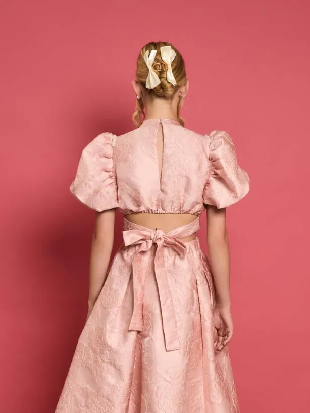 Sister Jane Tops Womenswear DREAM Amber Jacquard Tie Top Rose Quartz