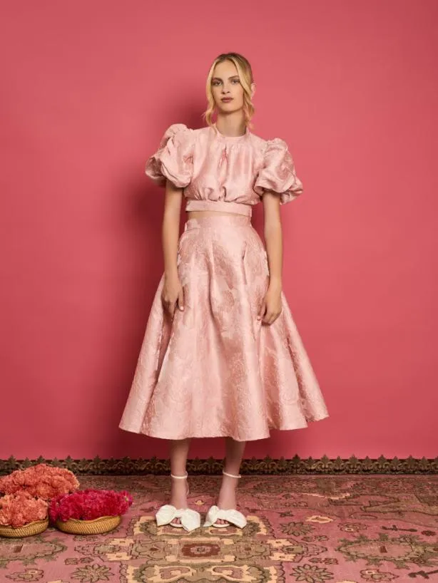 Sister Jane Tops Womenswear DREAM Amber Jacquard Tie Top Rose Quartz