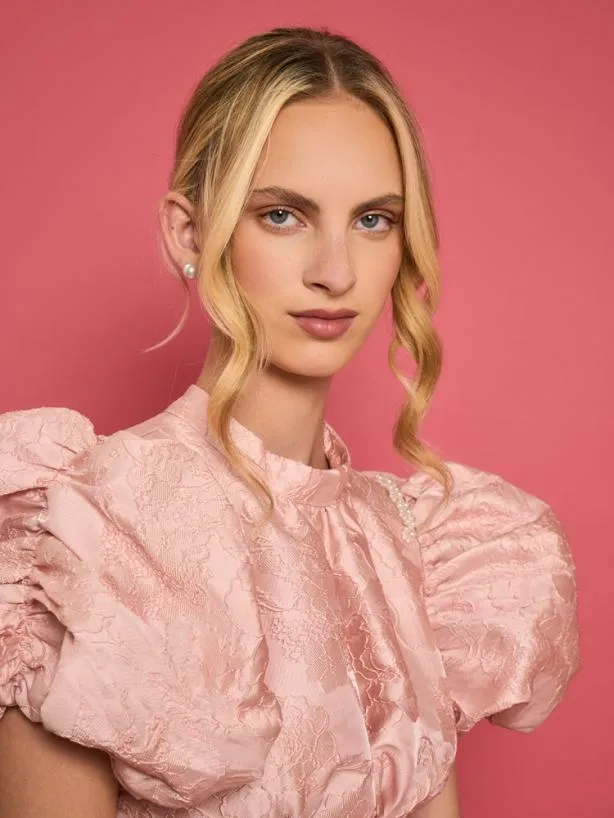 Sister Jane Tops Womenswear DREAM Amber Jacquard Tie Top Rose Quartz