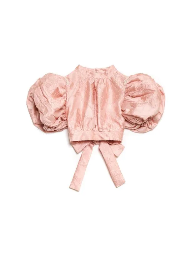 Sister Jane Tops Womenswear DREAM Amber Jacquard Tie Top Rose Quartz