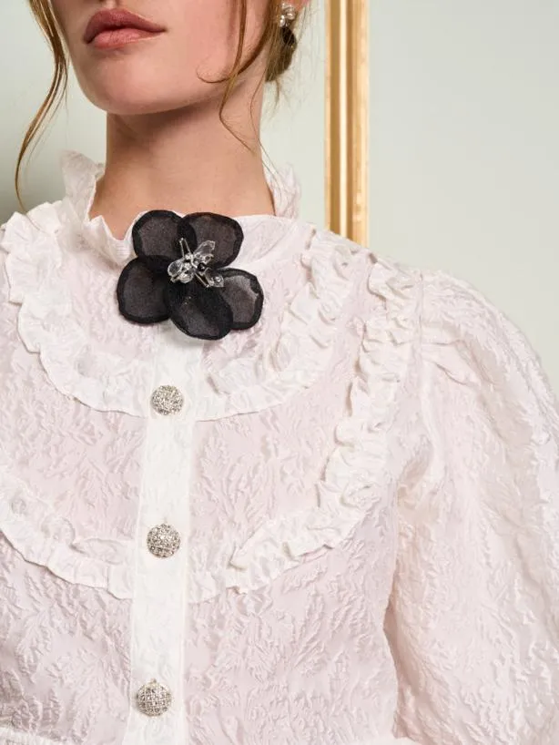 Sister Jane Tops Womenswear DREAM Sabine Ruffle Blouse Pearled Ivory