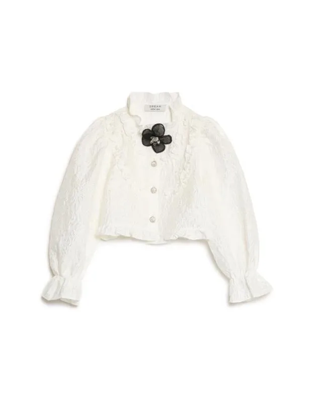 Sister Jane Tops Womenswear DREAM Sabine Ruffle Blouse Pearled Ivory