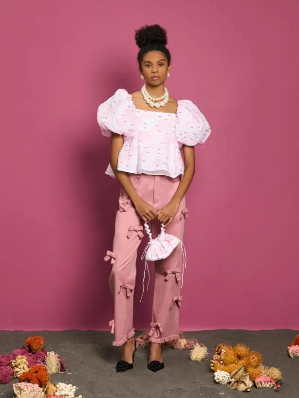 Sister Jane Tops Womenswear DREAM Venus Coral Jacquard Top Baby Pink
