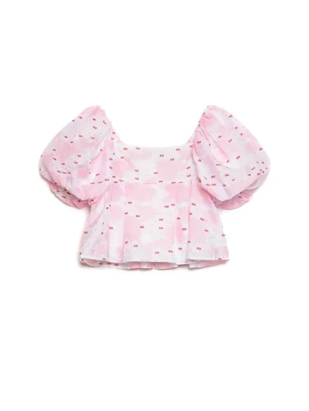 Sister Jane Tops Womenswear DREAM Venus Coral Jacquard Top Baby Pink