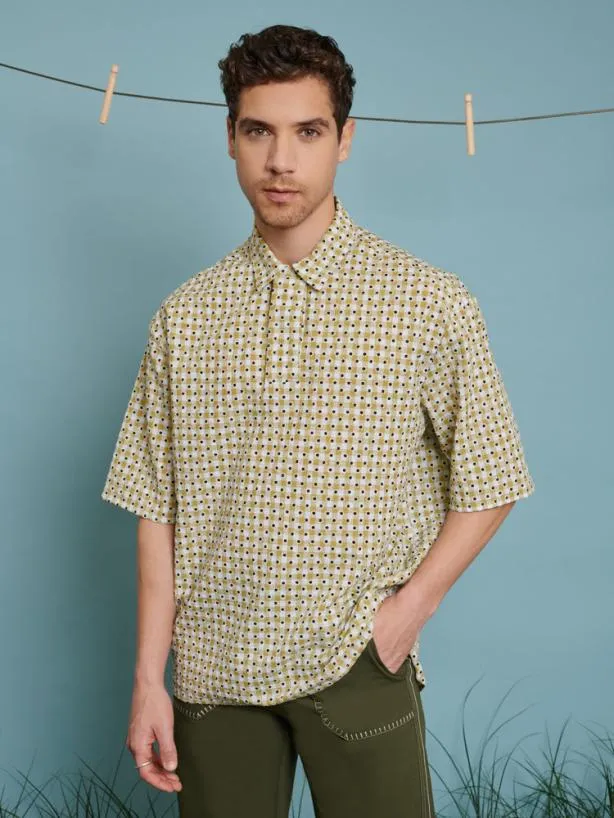 Sister Jane Tops Womenswear Evelyn Gingham Polo Shirt Green Gingham