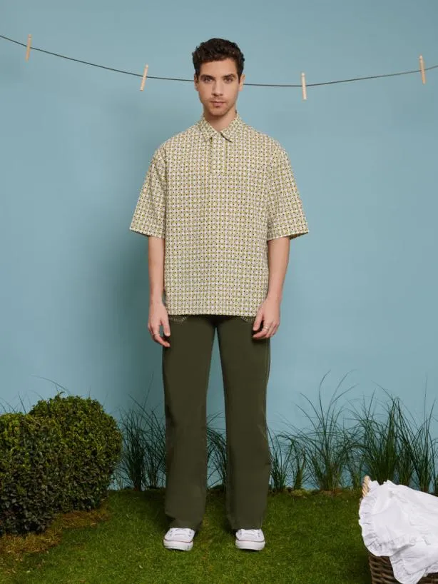 Sister Jane Tops Womenswear Evelyn Gingham Polo Shirt Green Gingham