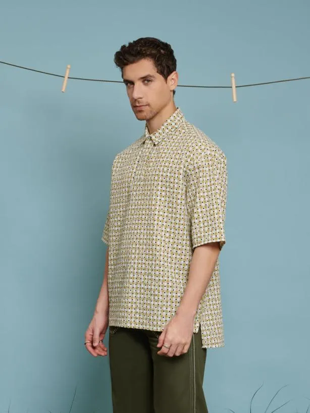 Sister Jane Tops Womenswear Evelyn Gingham Polo Shirt Green Gingham