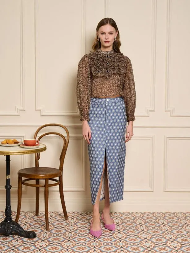 Sister Jane Tops Womenswear Lisette Organza Ruffle Blouse Leopard