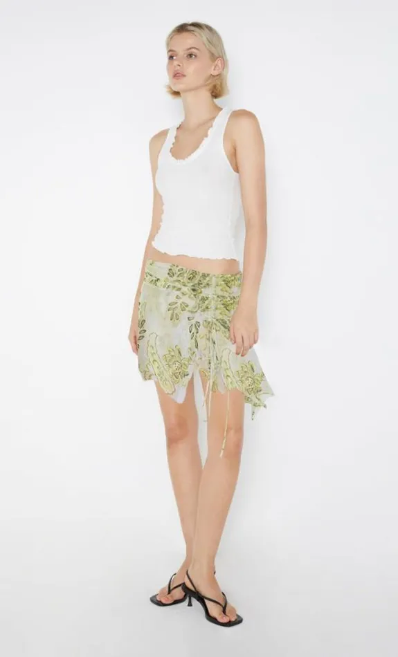 Skirts Shop Bec Bridge Lylou Gathered Mini Skirt Lemon Paisley