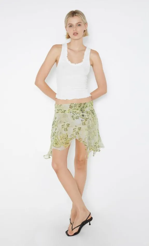 Skirts Shop Bec Bridge Lylou Gathered Mini Skirt Lemon Paisley