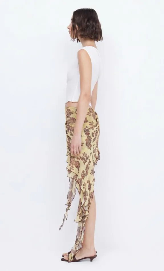 Skirts Shop Bec Bridge Malibu Bay Frill Skirt Citrus Plum Floral
