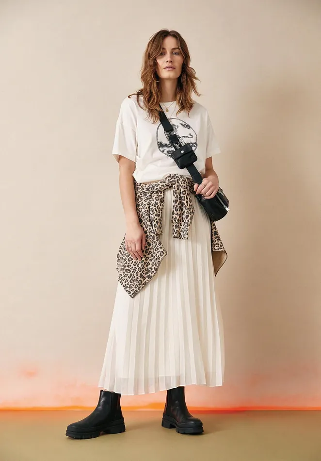 Skirts Women Hush Pleated Chiffon Skirt Ecru