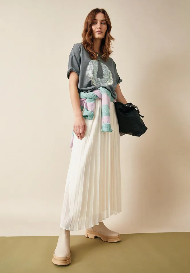 Skirts Women Hush Pleated Chiffon Skirt Ecru