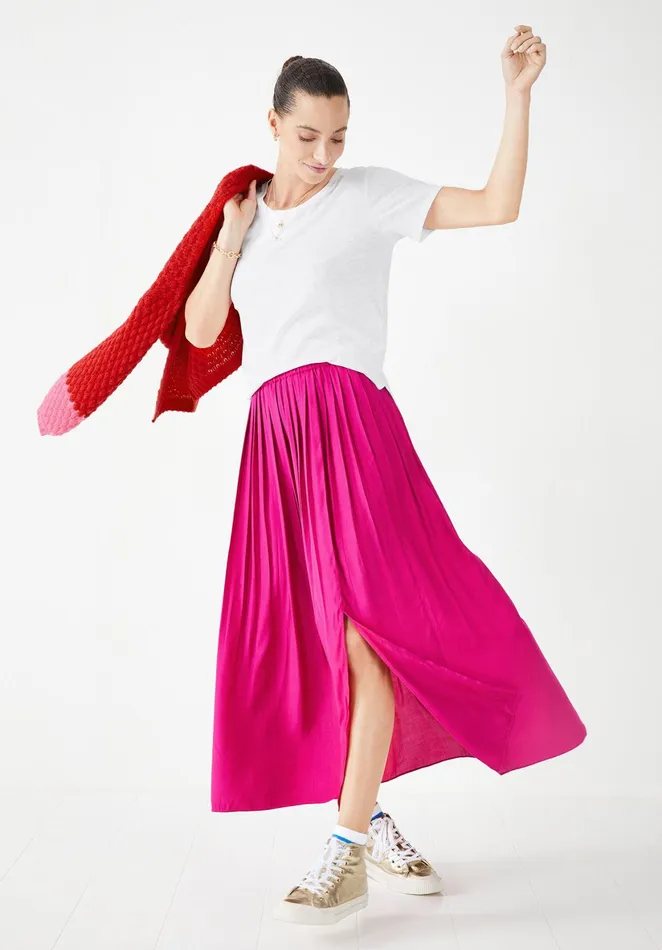 Skirts Women Hush Scarlett Pleated Maxi Skirt Fuchsia
