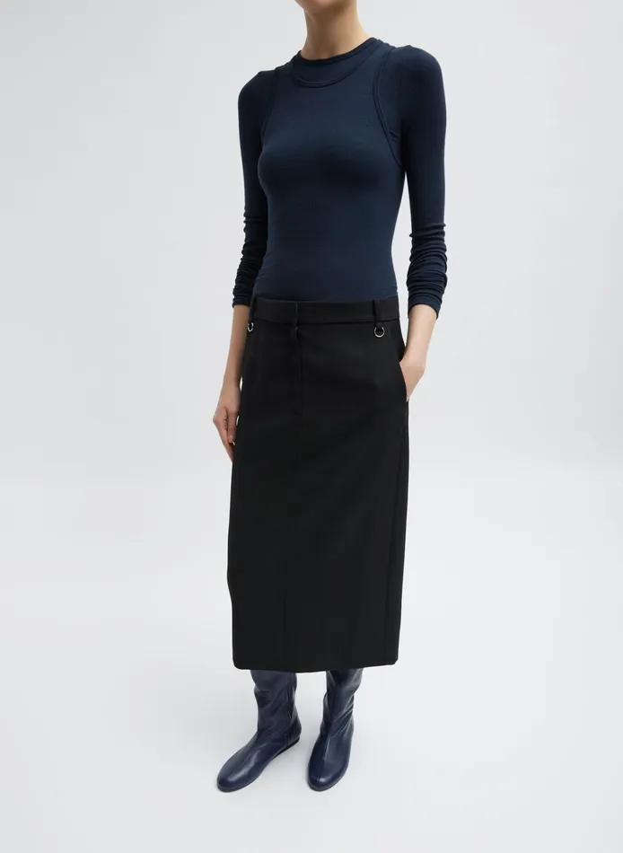 Skirts Women Tibi Grain De Poudre Convertible Pleated Skirt