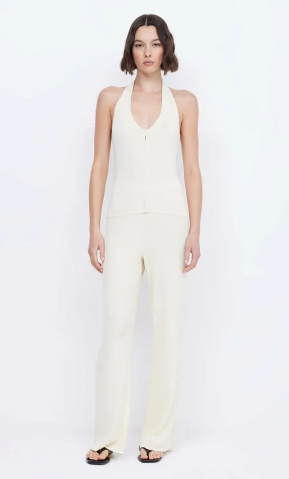 Sleeveless Shop Bec Bridge Amalfi Halter Knit Top Ivory