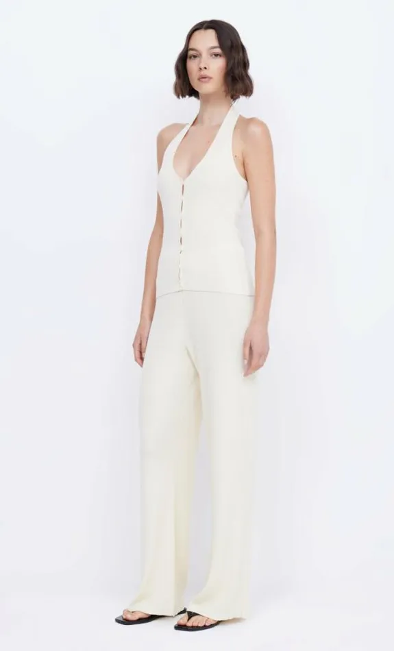 Sleeveless Shop Bec Bridge Amalfi Halter Knit Top Ivory
