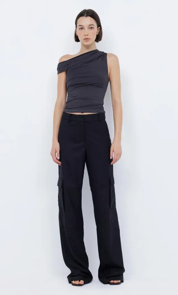 Sleeveless Shop Bec Bridge Serene Top Charcoal