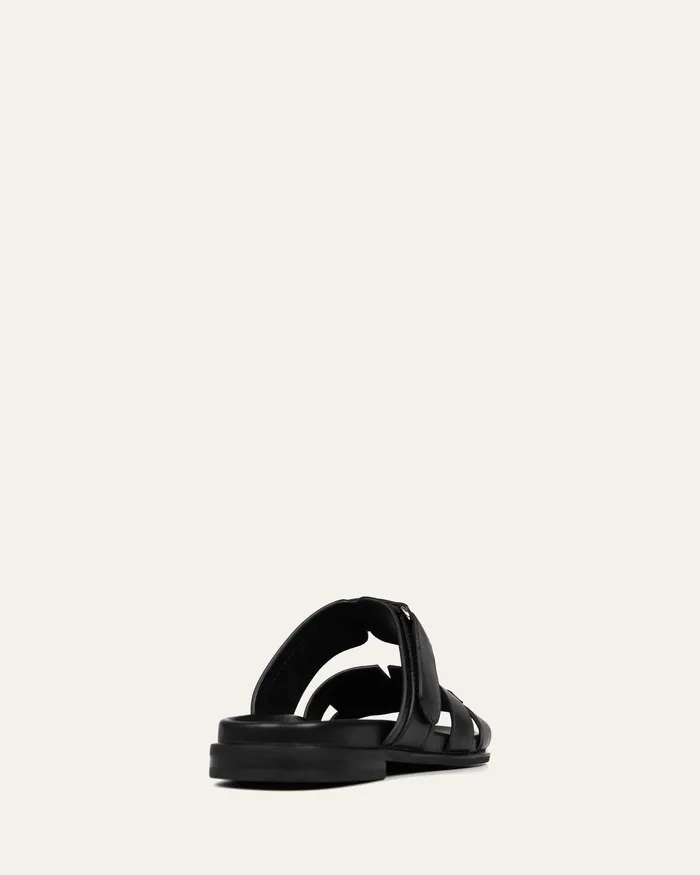 SLIDES jomercer Women Hendrix flat slides black leather